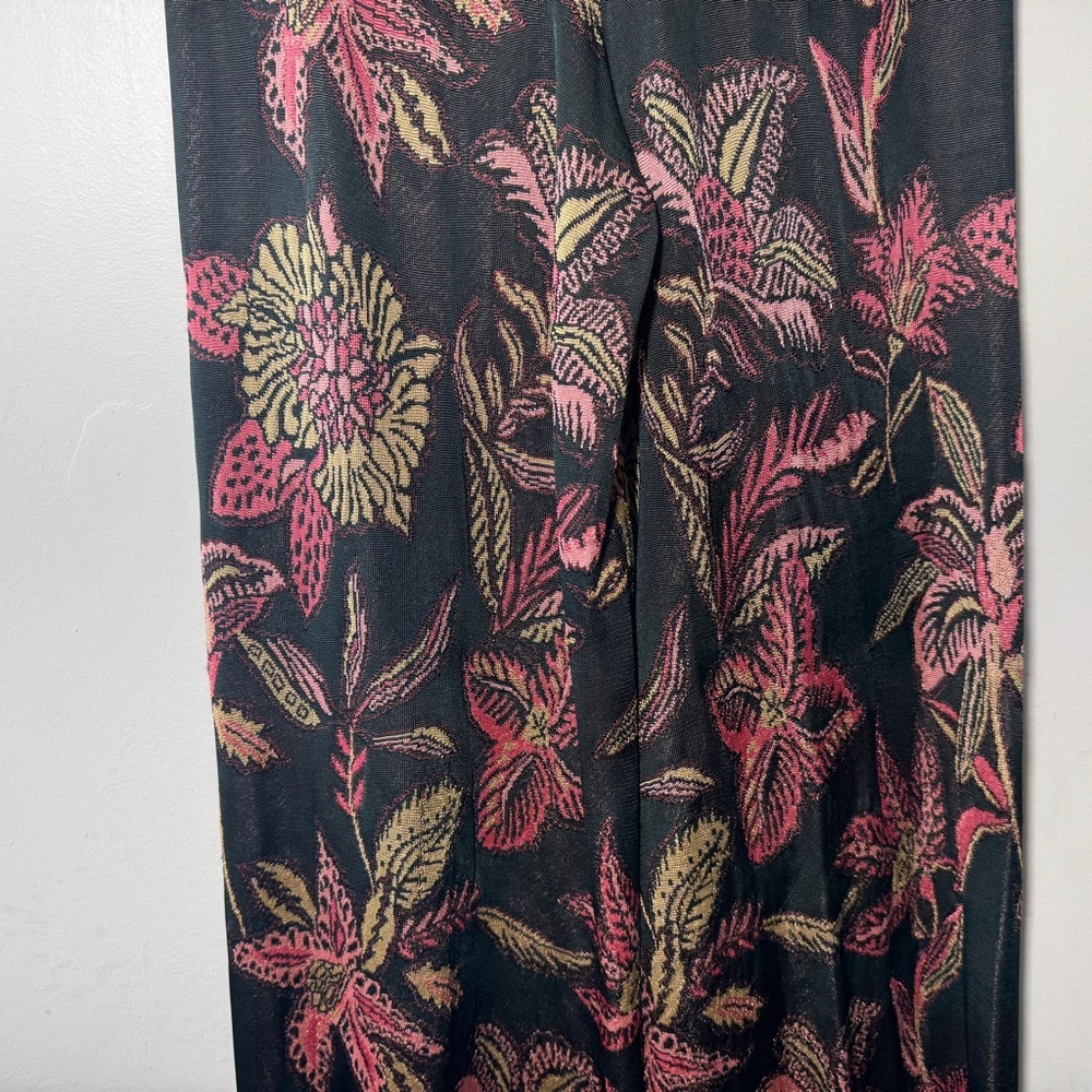 Scotch & Soda Bamboo Beach Floral-Jacquard Wide-Leg Pants Size XL - Picture 5 of 14